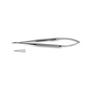 Micro Needle Holder - Round Handle, Tungsten Carbide Dusted Jaws