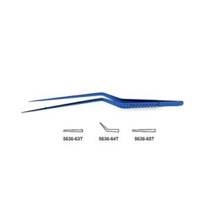 CV Elite - Titanium Bayonet-Style Micro Forceps - Tips Impregnated W/ Fine Tungsten Carbide Dust