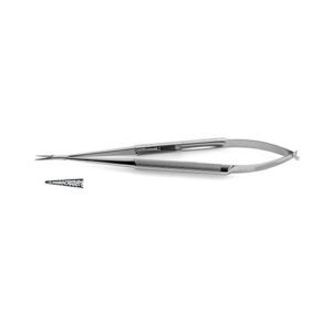 Micro Needle Holder W/ Streamlined Box Lock - Tungsten Carbide Dusted Jaws